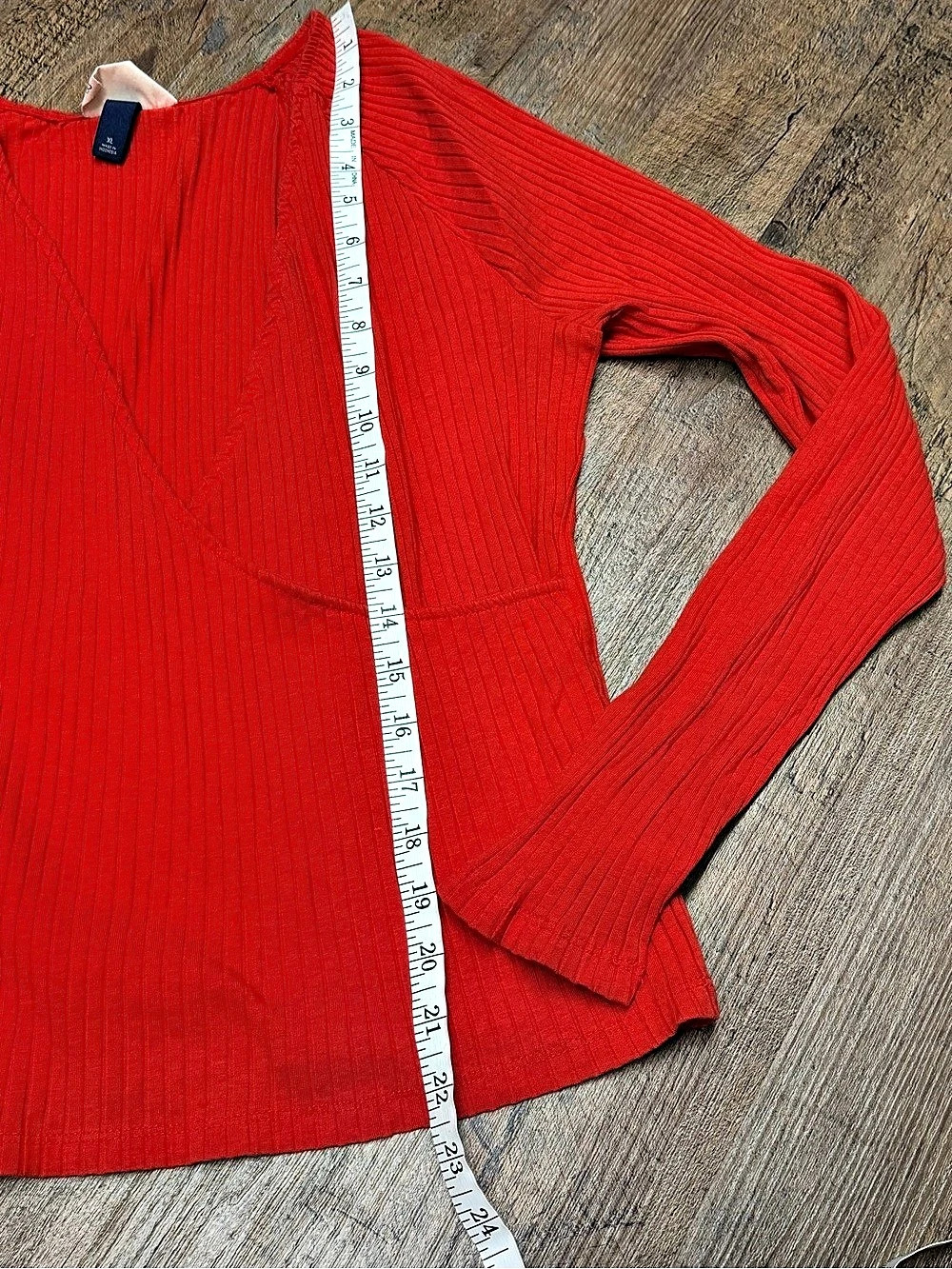 Universal Thread Red Ribbed Wrap Front Top Size XL - Picture 9 of 10